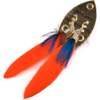 Náušnice V&amp;V Peříčkové náušnice 10 cm - červené