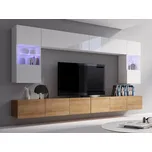 GAB Obývací stěna LORONA 1, Bílá/Zlatý dub 300 cm