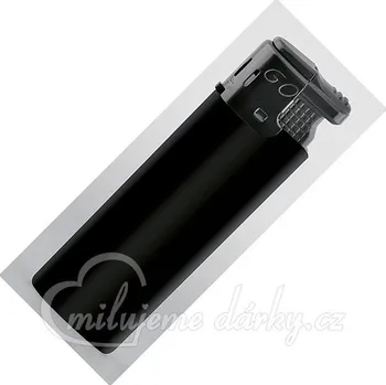 Černý plnitelný piezo zapalovač s turboplamenem, balení 50 ks