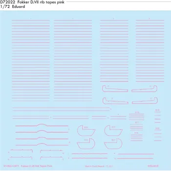 Plastikový model Eduard 1/72 Fokker D.VII rib tapes pink (EDUARD)