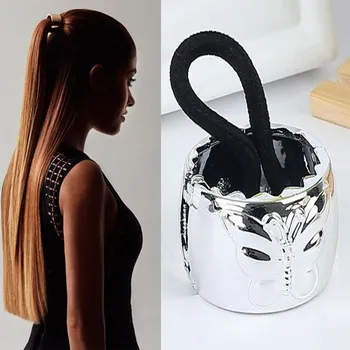 Ozdoba do vlasů Kovová spona do vlasů s motýlkem - stříbrná