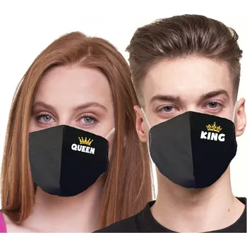 rouška Partnerské roušky King a Queen - Sada 2ks.