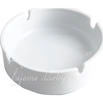 Popelník Bílý porcelánový popelník se čtyřmi výřezy, balení 2 ks