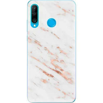 Pouzdro na mobilní telefon Odolné silikonové pouzdro iSaprio - Rose Gold Marble - Huawei P30 Lite