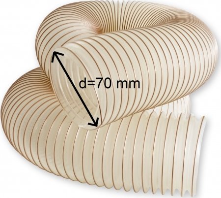 Odsávací polyuretanová antistatická hadice HPU d=70 mm