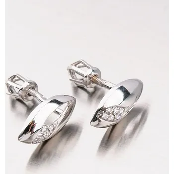 Náušnice Dámské náušnice bílé zlato 585 zirkon 42-32309