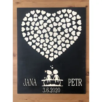 Svatební dekorace Svatební strom pár na lavičce + doprava zdarma