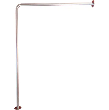 Tyč na sprchový závěs wela NEREZOVÁ ZÁVĚSOVÁ TYČ do sprchového koutu ROHOVÁ a x b: 80 x 80 cm