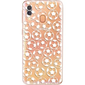 Pouzdro na mobilní telefon Odolné silikonové pouzdro iSaprio - Football pattern - white - Samsung Galaxy A40