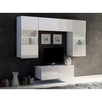 Obývací stěna GAB Obývací stěna LORONA 10, Bílá 195 cm