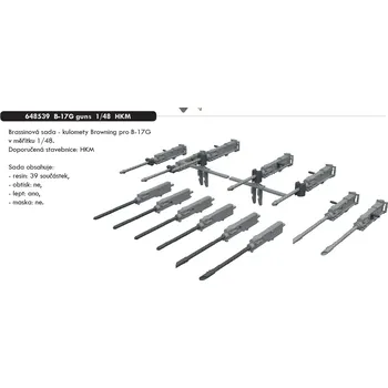 Plastikový model Eduard 1/48 B-17G guns (HKM)