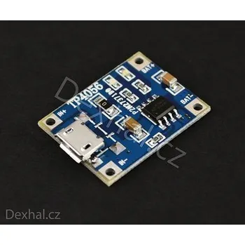 Nabíječka baterií Nabíječka Li-Ion článku a baterií, 1A USB