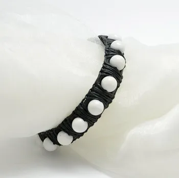 Souprava šperků Vorlové Šperky, Náramek bílý onyx, K012 (Bílý onyx)