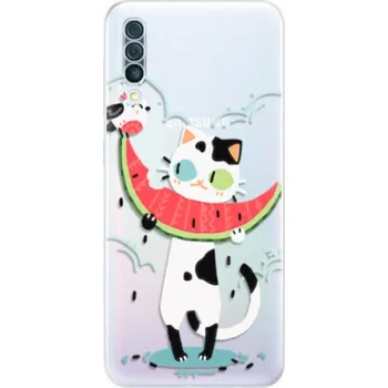 Telefonní příslušenství Odolné silikonové pouzdro iSaprio - Cat with melon - Samsung Galaxy A50