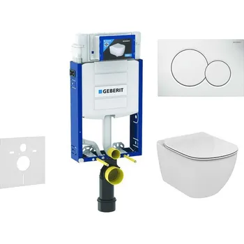 WC sada Geberit Kombifix Set předstěnové instalace, klozetu a sedátka Ideal Standard, tlačítka Sigma01, Aquablade, SoftClose, lesklý chrom 110.302.00.5 NU1