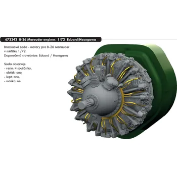 Plastikový model Eduard 1/72 B-26 Marauder engines (EDUARD/HASEGAWA)