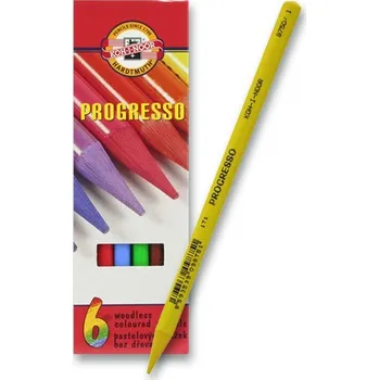 Výtvárné potřeby Koh-i-noor Hardtmuth Sada 6 školních lakovaných pastelek PROGRESSO Koh-i-noor