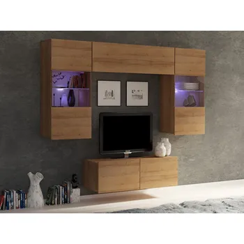 Obývací stěna GAB Obývací stěna LORONA 10, Zlatý dub 195 cm