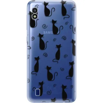 Pouzdro na mobilní telefon Odolné silikonové pouzdro iSaprio - Cat pattern 05 - black - Samsung Galaxy A10