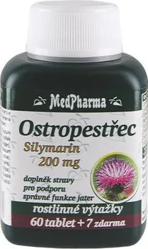 Přírodní produkt MedPharma Ostropestřec (Silymarin) 200 mg