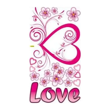 Samolepící dekorace Srdce Love (arch 34x68)