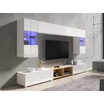 GAB Obývací stěna LORONA 24, Bílá/Zlatý dub 300 cm