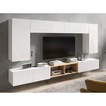 GAB Obývací stěna LORONA 23, Bílá/Zlatý dub 300 cm