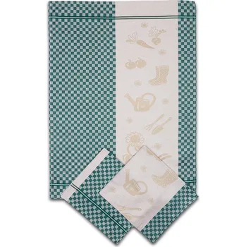 Utěrka Sleep-well Utěrky egyptská bavlna ZAHRADA KOSTKA 50x70cm 3ks - ZELENÁ