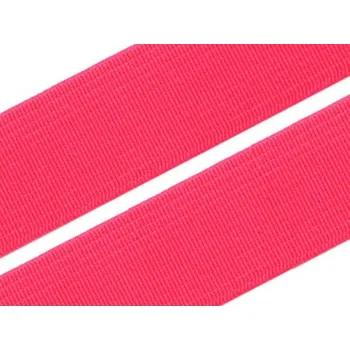Textilní guma Guma, pruženka prádlová růžová reflex 20mm, metráž