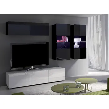 Obývací stěna GAB Obývací stěna LORONA 6, Bílá/Černá
