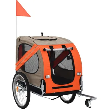 Přívěsný vozík pro psa Vozík za kolo pro psa z oxfordské tkaniny s ocelovým rámem 73 x 90 x 137 cm