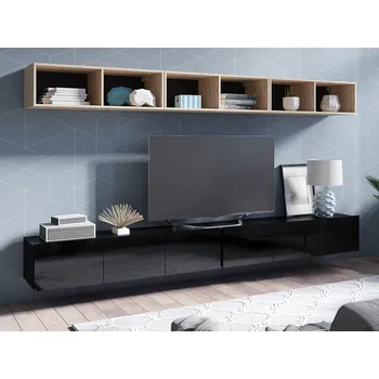 Obývací stěna GAB Obývací stěna LORONA 33, Černá/Dub Artisan 300 cm