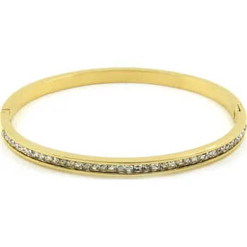 Náramek BRUNOshop.cz Pevný náramek GOLD s kamínky zlatá 170 mm