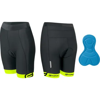 Cyklistické oblečení Force Kid s vložkou černé/žluté