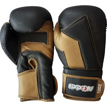 Boxerské rukavice BOXERSKÉ RUKAVICE IPPON GOLD Barva: Černá, Velikost: 12oz