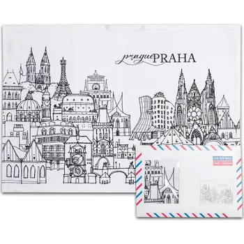 Utěrka Sleep-well Suvenýr z Prahy - UTĚRKY PRAHA V OBÁLCE 3ks - vodorovný tisk