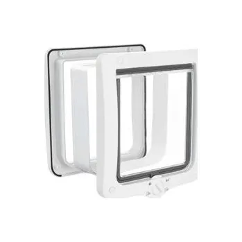 Dvířka pro psa Dvířka kočka XL plast 4P s tunelem 24x28cm Bílá TR