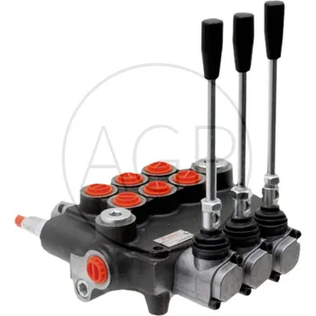 Rozvaděč Hydraulický rozvaděč třípáčkový - dvojčinný, průtok 80l, A-B uzavřený, zpětná pružina