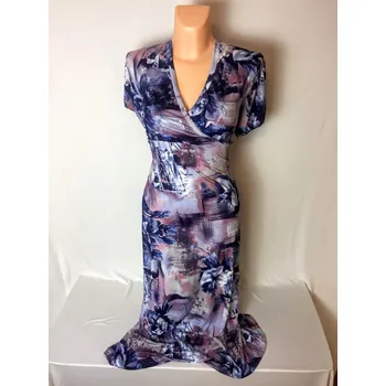 Dámské šaty Dámské společenské šaty BILUX, Barva Fialová, Velikost XXXL 54, Materiál 98% Polyester 2% Lycra