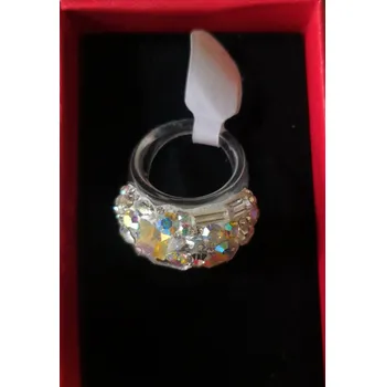 Prsten Prstýnek se SWAROVSKI kamínky - Akryl (Prsten z akrylu se SWAROVSKI krystalky)