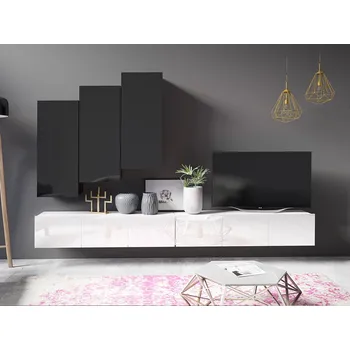 Obývací stěna GAB Obývací stěna LORONA 20, Bílá/Černá 300 cm