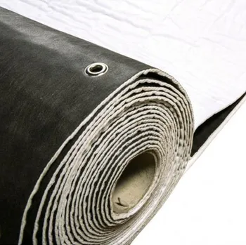 Sorbent Olejový sorpční koberec do kolejiště s kroužky, silný, EXTREM, 145 cm × 24 m