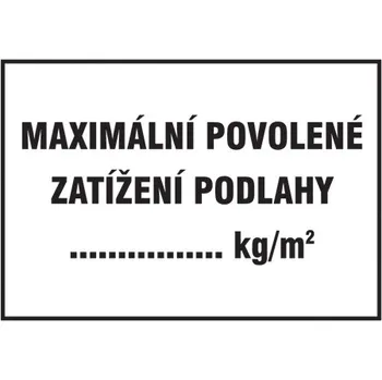 Značka Maximální povolené zatížení podlahy
