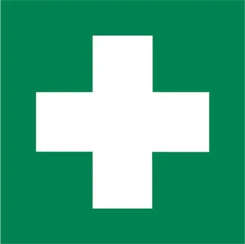 Lékárnička Značka Místo první pomoci, samolepicí fólie, 15 × 15 cm