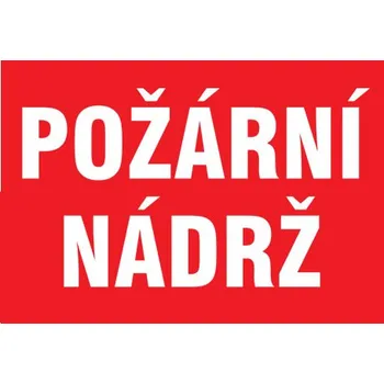 Značka Požární nádrž, samolepicí fólie, 210 × 297 mm
