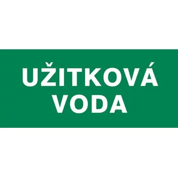 Značka Užitková voda, samolepicí fólie, 100 × 210 mm