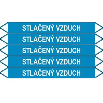 samolepka Značení potrubí, stlačený vzduch,5 ks, 150 × 12 mm