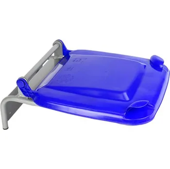 Venkovní odpadkový koš Držák na pytle s plastovým víkem, modrý