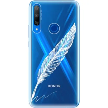 Pouzdro na mobilní telefon Odolné silikonové pouzdro iSaprio - Writing By Feather - white - Huawei Honor 9X