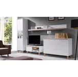 GAB Obývací stěna - Olivia 1 (Bílý + Zlatý dub)